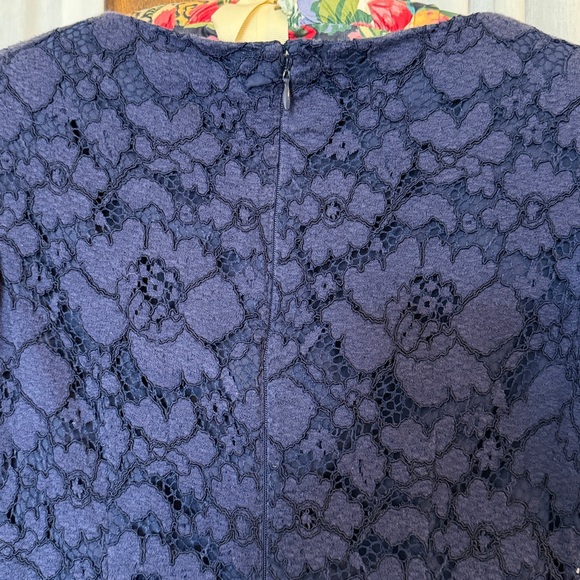 Vince Camuto Dark Blue Lace Flutter Sleeve Dress - Picture 11 of 13